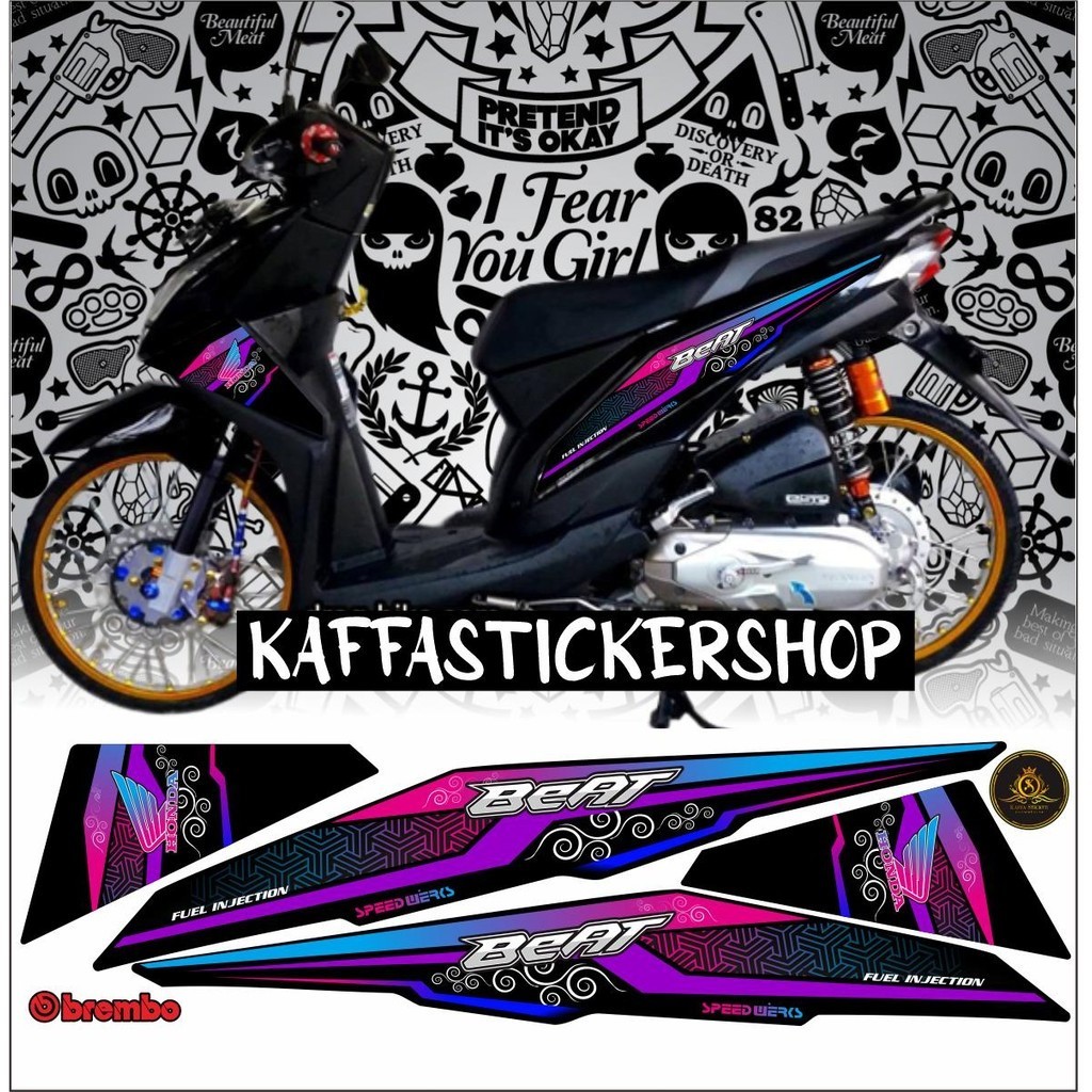 STIKER STRIPING BEAT FI INJEKSI STICKER LIST BODY MOTOR BEAT FI STIKER LIST VARIASI LIST UNGU STIKER