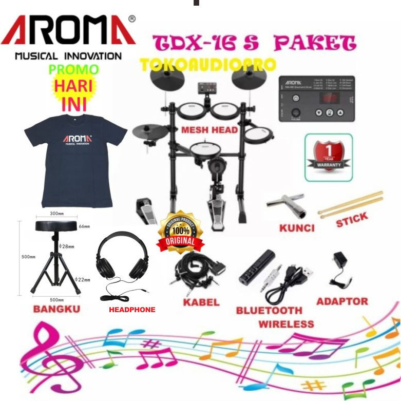 HOT PROMO Drum Aroma TDX16S Digital Electronic Drum Kit Drum Elektrik Paket