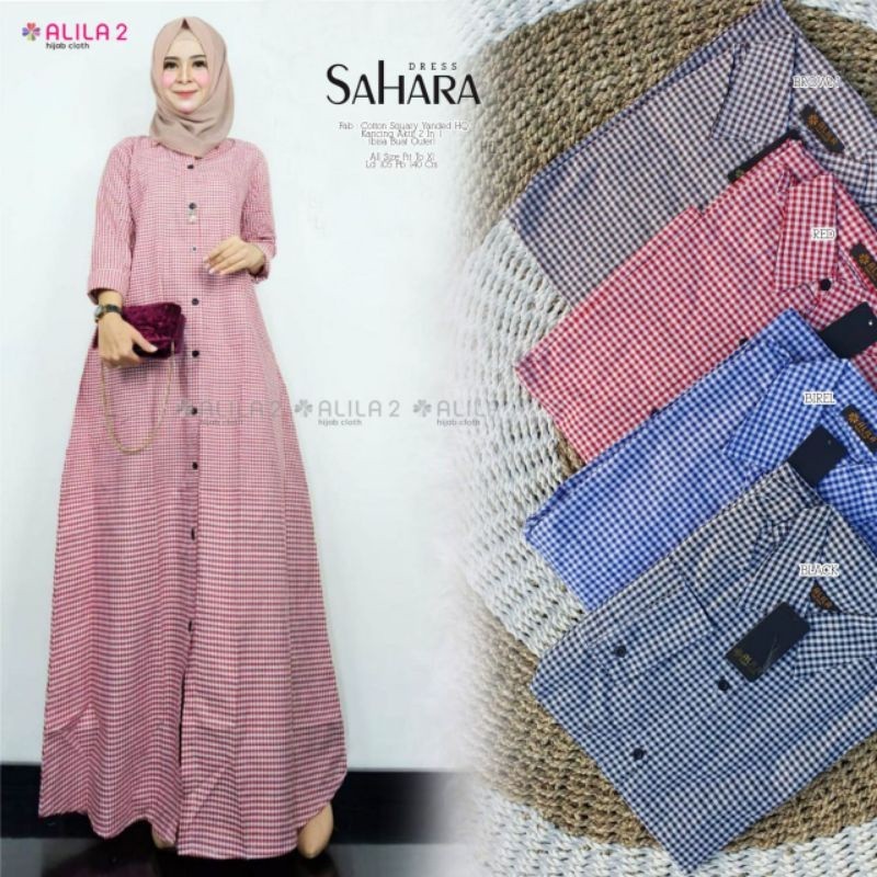 CALLIANA - COD Gamis KATUN KOTAK SAHARA #2 DRESS BUSUI KATUN ORIGINAL ALILA FIT XL LD 105