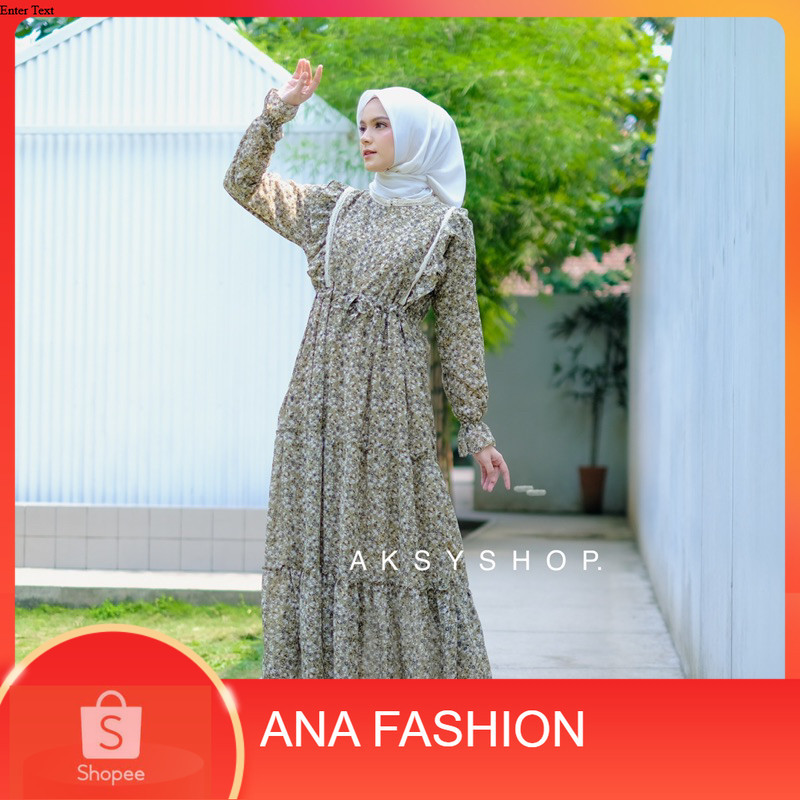 Gamis Ceruty Babydoll Gamis Ceruti Motif Bunga