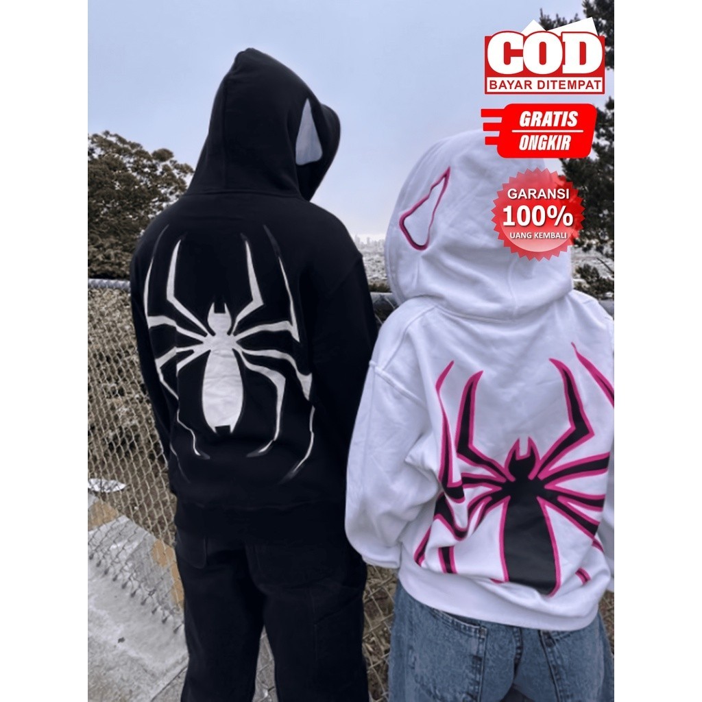 PROMO HOODIE WANITA PRIA COUPLE HITAM PUTIH BAHAN FLEECE UNIQLO