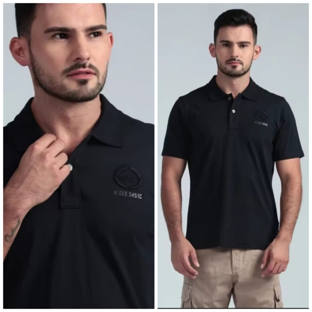 M.Gee Kaos Polo Pria Lengan Pendek Mgee Original MARK nanyBLACK wanky