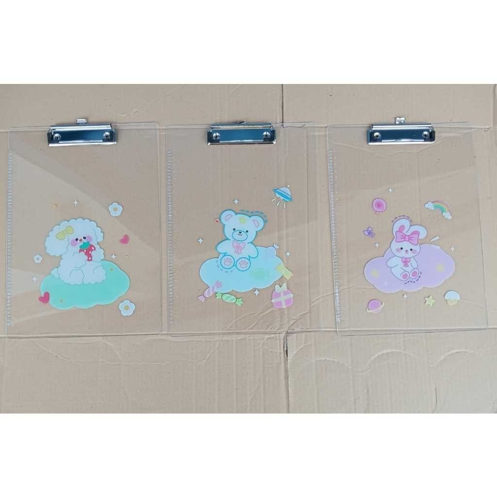 

Chris - Papan Ujian Transparan / Clipboard A4 / Papan Jalan + Penggaris