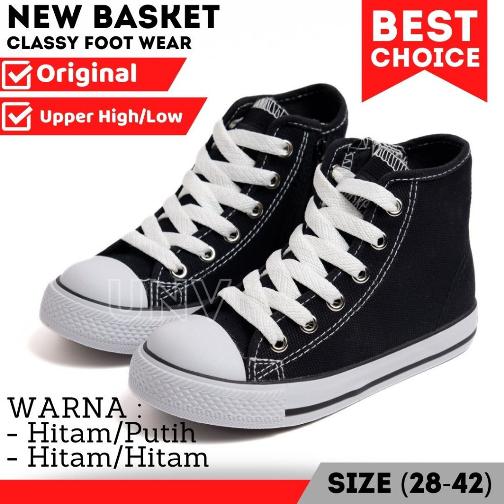 Sepatu Anak Sekolah Laki Perempuan TK SD SMP SMA Balita-Dewasa Pria Wanita Hitam Putih Spatu Skolah 