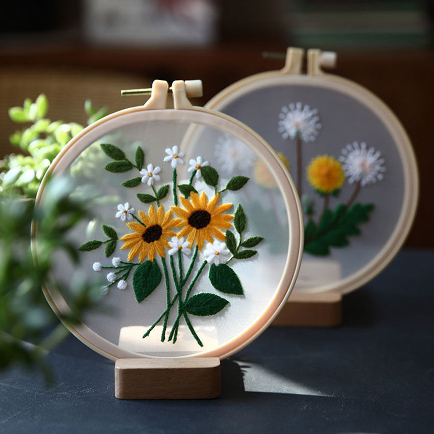 Embroidery Kit Package Flower /Paket Menyulam Untuk Pemula / Diy / Home Decor / Menyulam Set