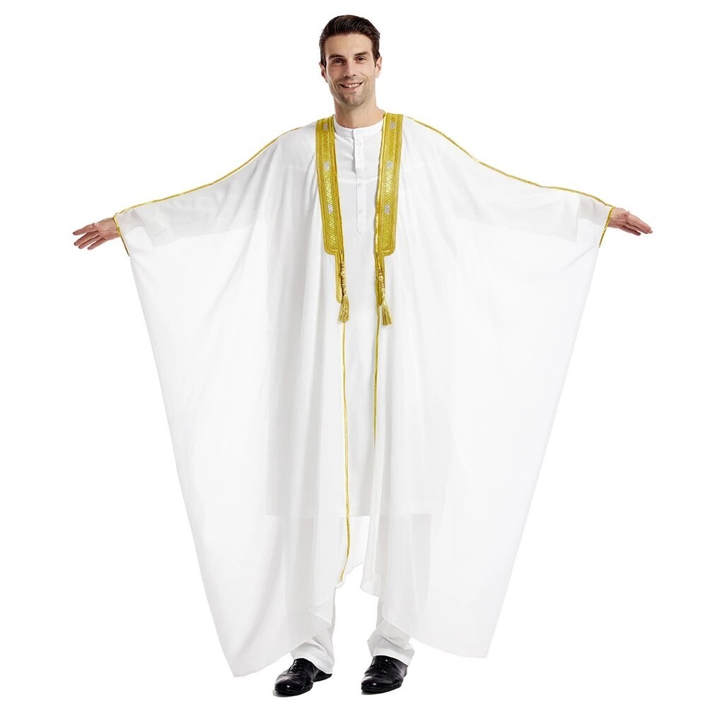 Dubai Saudi Abaya Open Kimono Men Muslim Long Robe Jubba Thobe Islam Clothing Arabic Turkey Kaftan A
