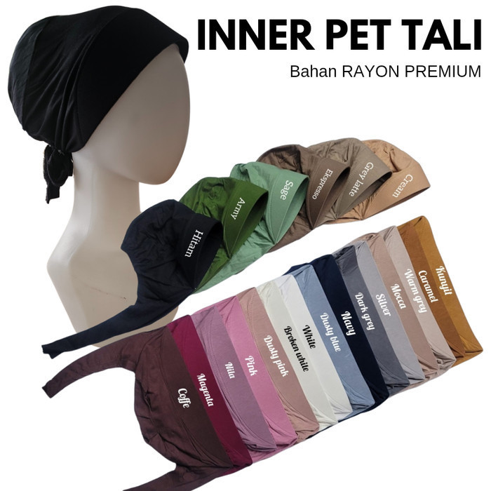 Ciput Inner Pet Segitiga Tali Ikat Topi New Bahan Rayon  - Mocca