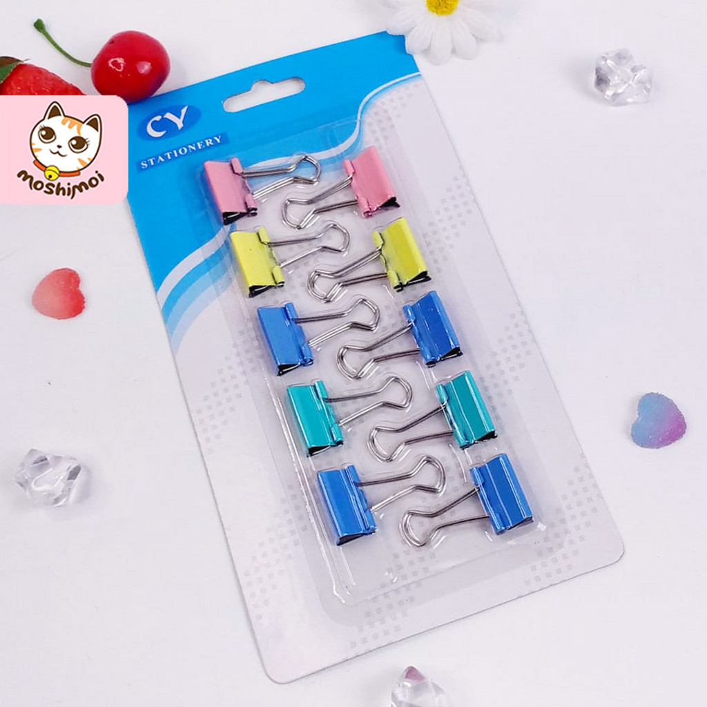 

Binder Clip / Paper Clip / Klip Kertas Besi Mini Warna Isi 10 Pcs