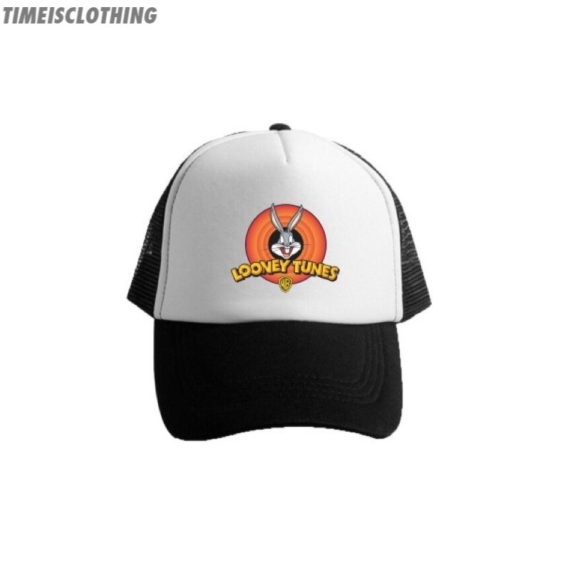 Topi Trucker Looney Tunes - HITAM PUTIH TIC