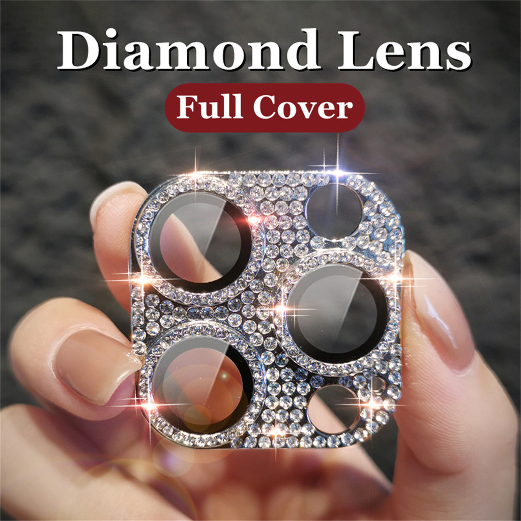 Diamond Camera Lens Protector for IPhone 15 14 13 12 Pro Max Glitter Rhinestones Metal Camera Protec