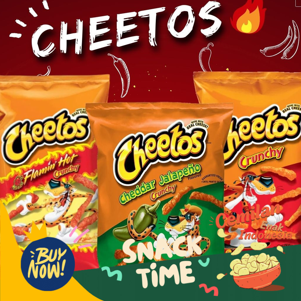 

PROMO SPESIAL Cheetos Snack Made With Real Cheese 226g Makanan Ringan Jagung 1 Pouch