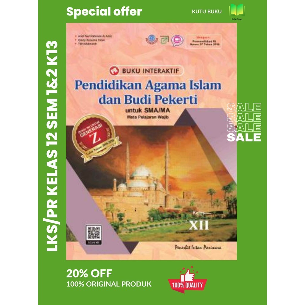 Buku Pr/Lks PAI  K13 SMA/MA Kelas 12 Semester 1&2 Intan pariwara Tahun 2024 terbaru