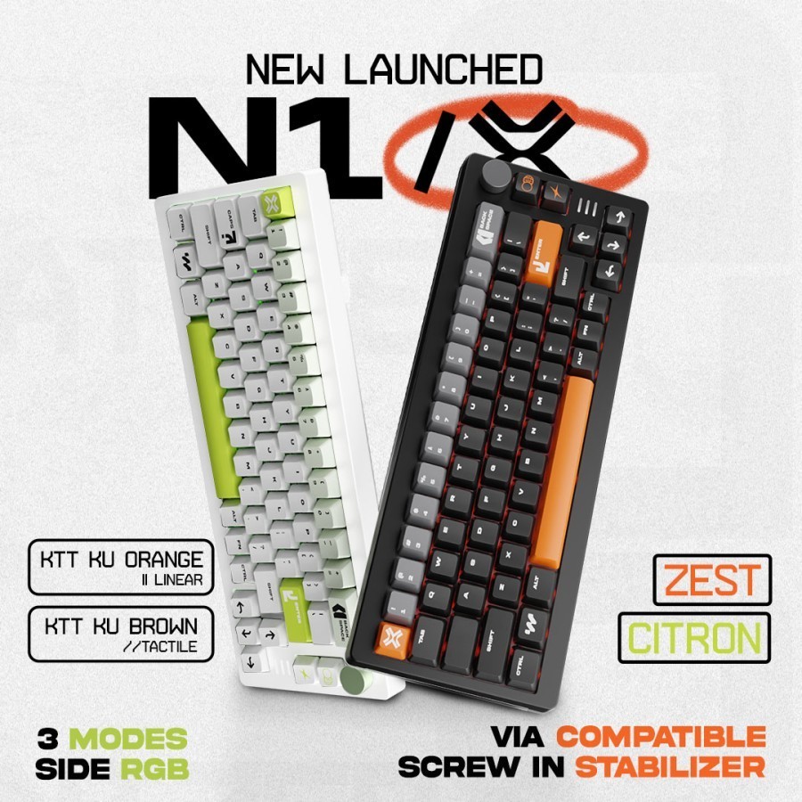 Noir N1X N1/X Wireless Gaming Keyboard Mechanical VIA/QMK Gasket Mount