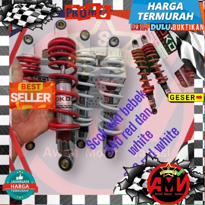 Shockbreaker motor / scok bebek OKD ukuran 340 DAN 280 2 PCS