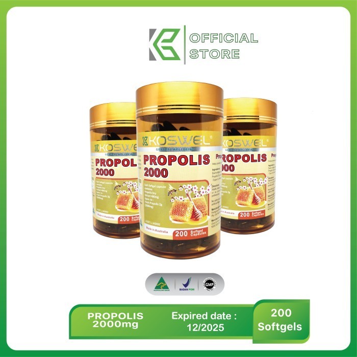 Koswel Propolis 2000mg isi 100 softgels dan 200 softgels BPOM