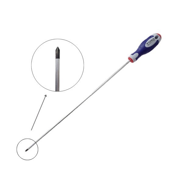Obeng Panjang Karburator Tora Plus ( + ) 3x300mm 3 x 300 mm Screw Driver Long Obeng Hp Screwdriver
