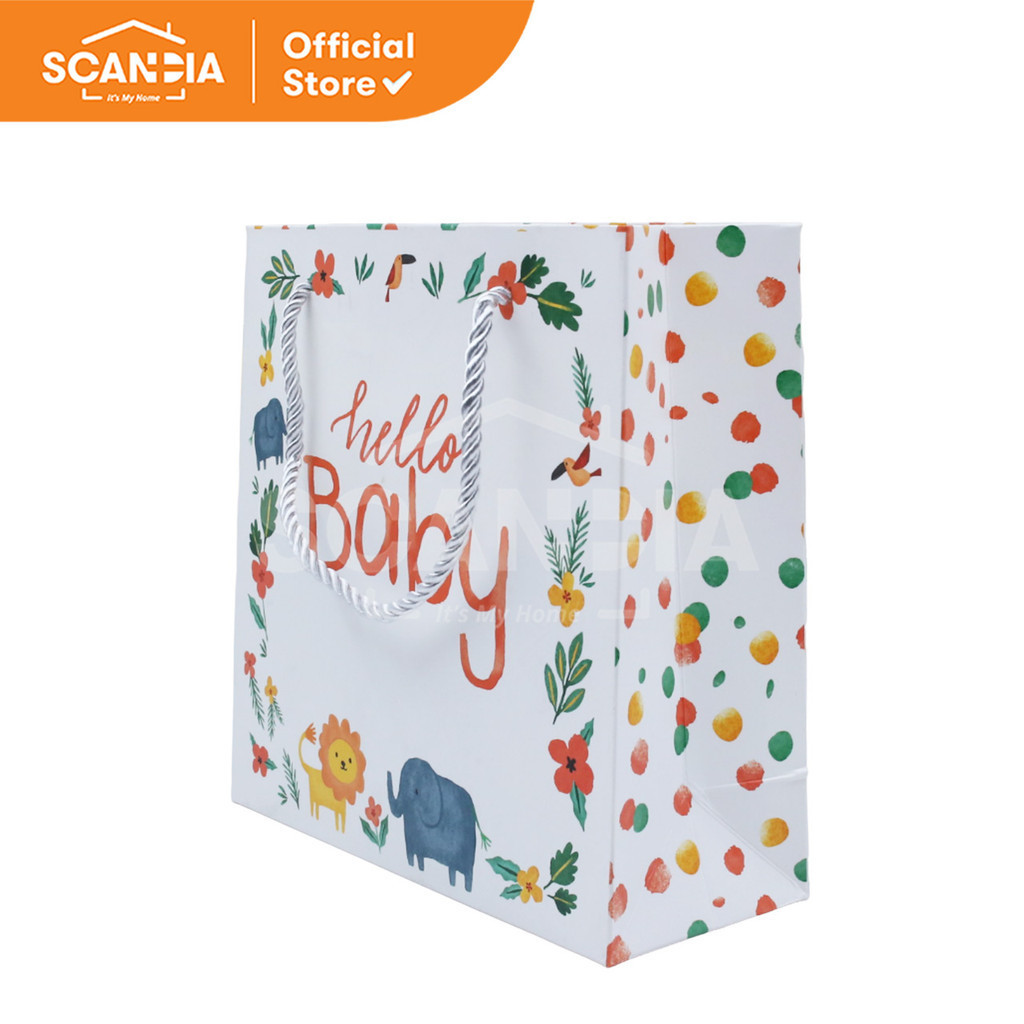 

SCANDIA Paper bag Baby Gift Bag 25x33x12 Cm Medium Hello Baby (SC0464)