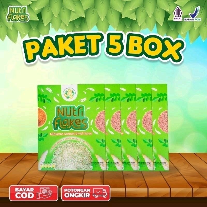

Paket 5 Box Nutriflakes Original Sereal Umbi Garut & Daun Kelor - Solusi Atasi Asam Lambung