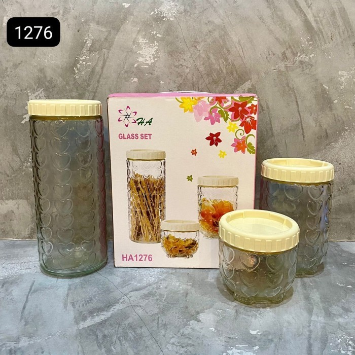 Toples Kaca Set 3 in 1, Toples Set 3pcs , Glass set HA1270 ,HA1276 - Toples HA1270