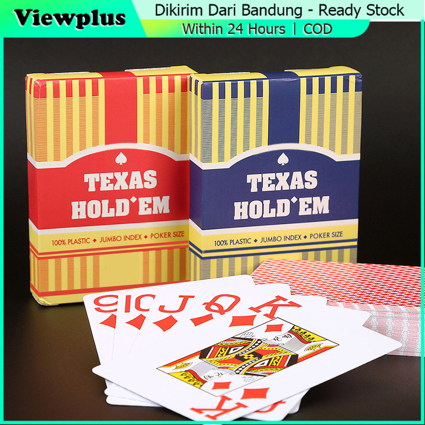 Baru Premium Texas Holdem Poker Plastic Card Kartu Remi Bahan Plastik Pvc Waterproof Kartu Remi