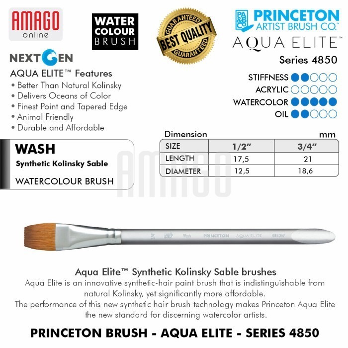 

Kuas PRINCETON Aqua Elite Watercolour Brush - Wash - Pilih Ukuran