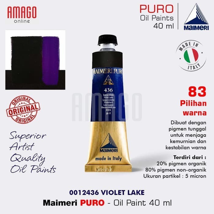 

Cat Minyak Lukis MAIMERI Puro - Oil Paint - Violet Lake - 40ml - M0012436