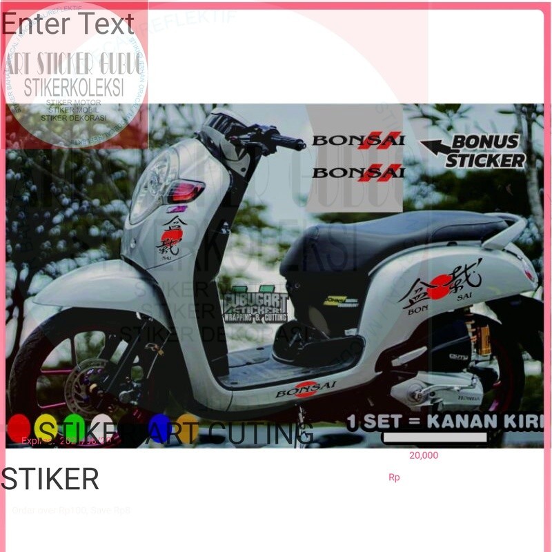 CUTTING STICKER/LIS/STRIPING SCOOPY KANJI JEPANG KEREN VIRAL