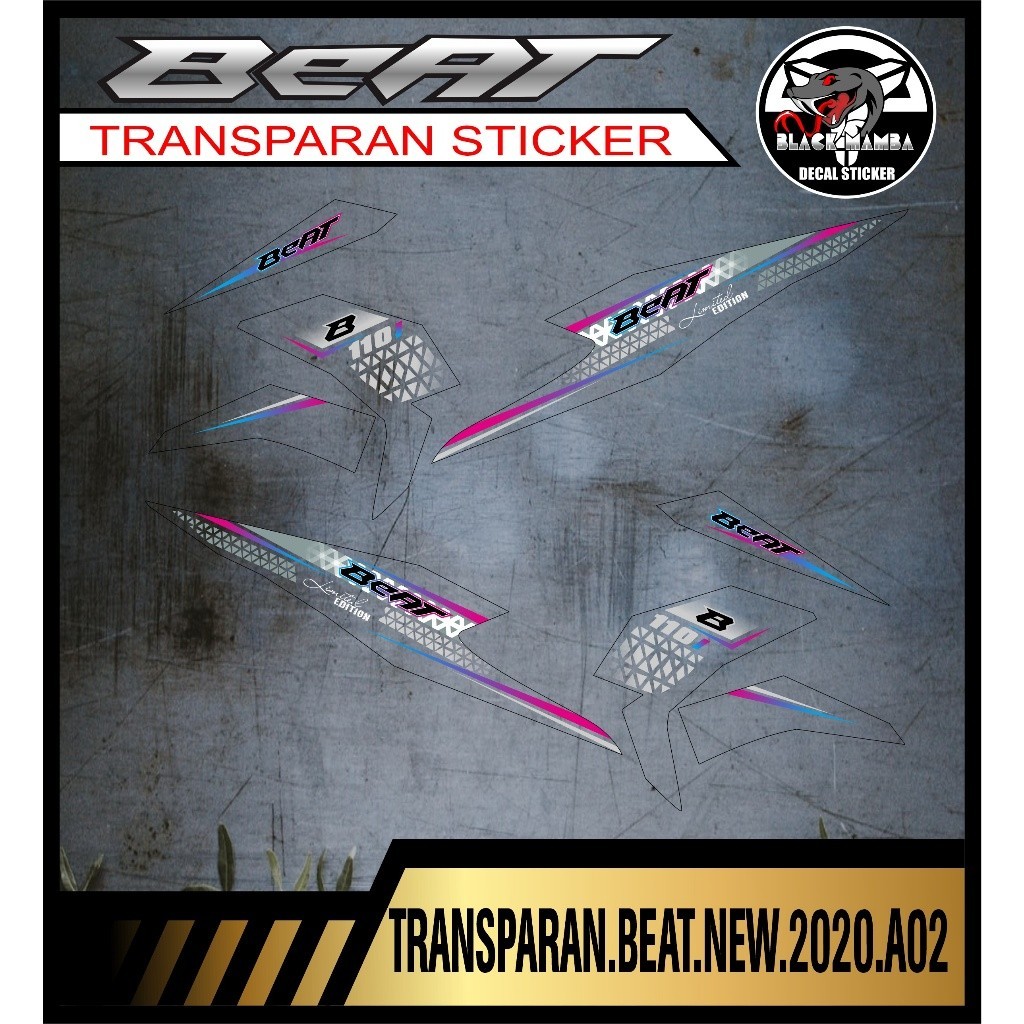 STRIPING TRANSPARAN  BEAT2020 LIST VARIASI TRANSPARAN BEAT 2020 A02