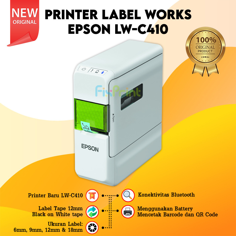 

Epson LabelWorks LW-C410 LWC410 LW C410 Portable Sticker Label Printer - iOS Android