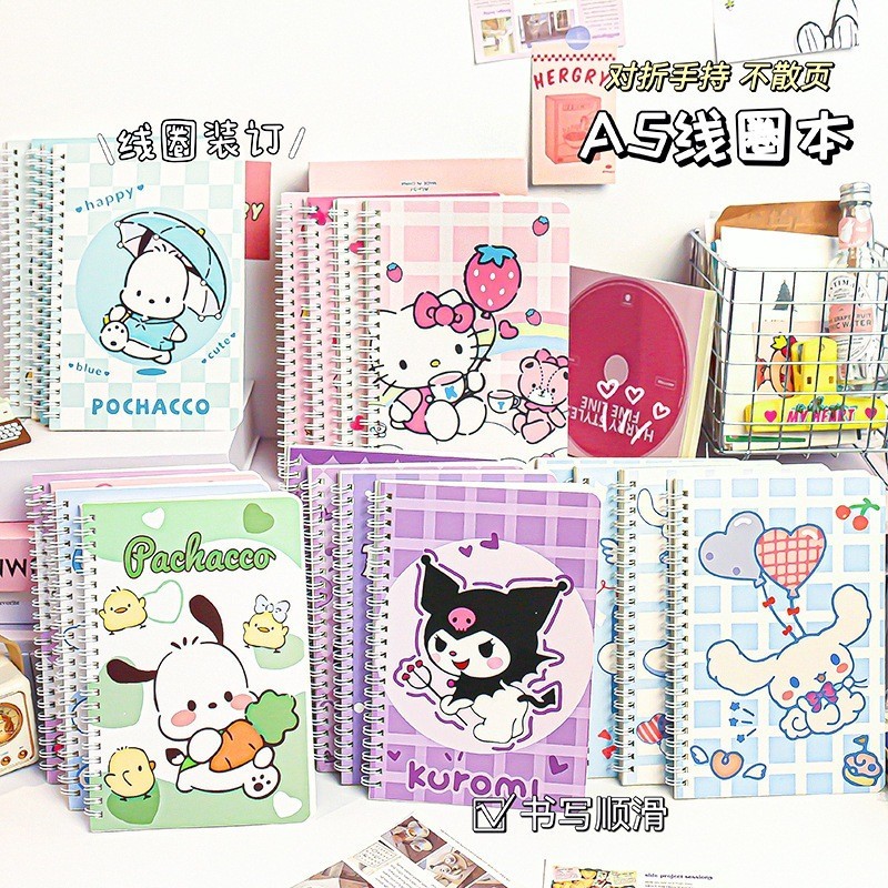 

Buku Tulis / Notebook A5 Ring Sanrio Melody Kuromi Cinnamonroll isi 60 lembar