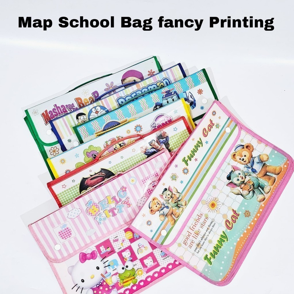 

MJ Map School Bag Fancy Printing/Map Tenteng/Map Kancing