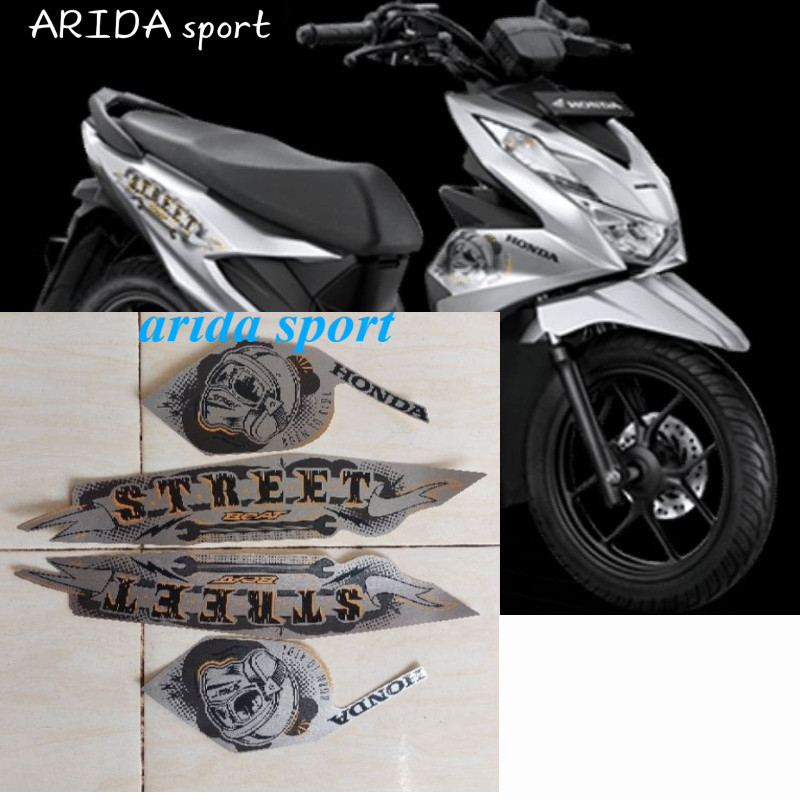 Striping stiker lis honda beat street led esp fi cbs 2023 2024 silver