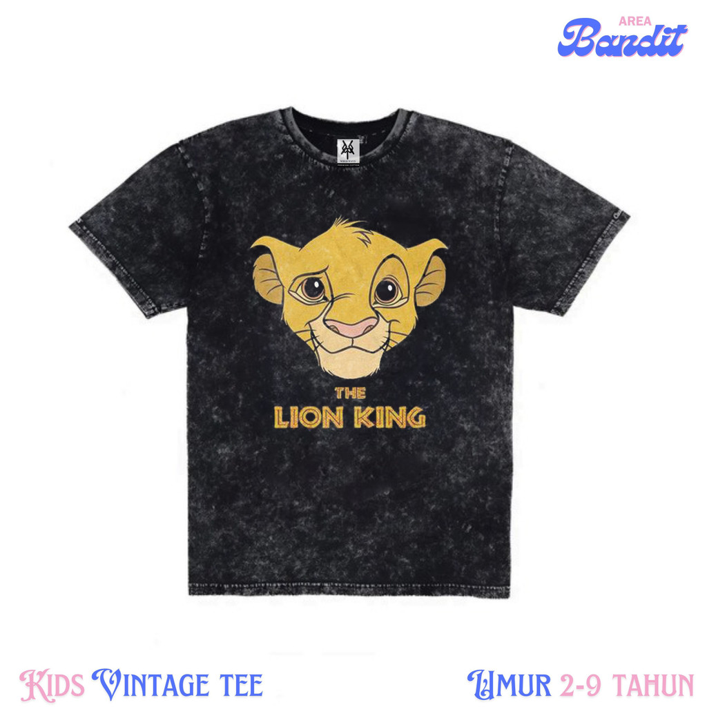 BANDITAREA "the lion king" kaos anak washed | baju anak | kaos washing | kids vintage tee