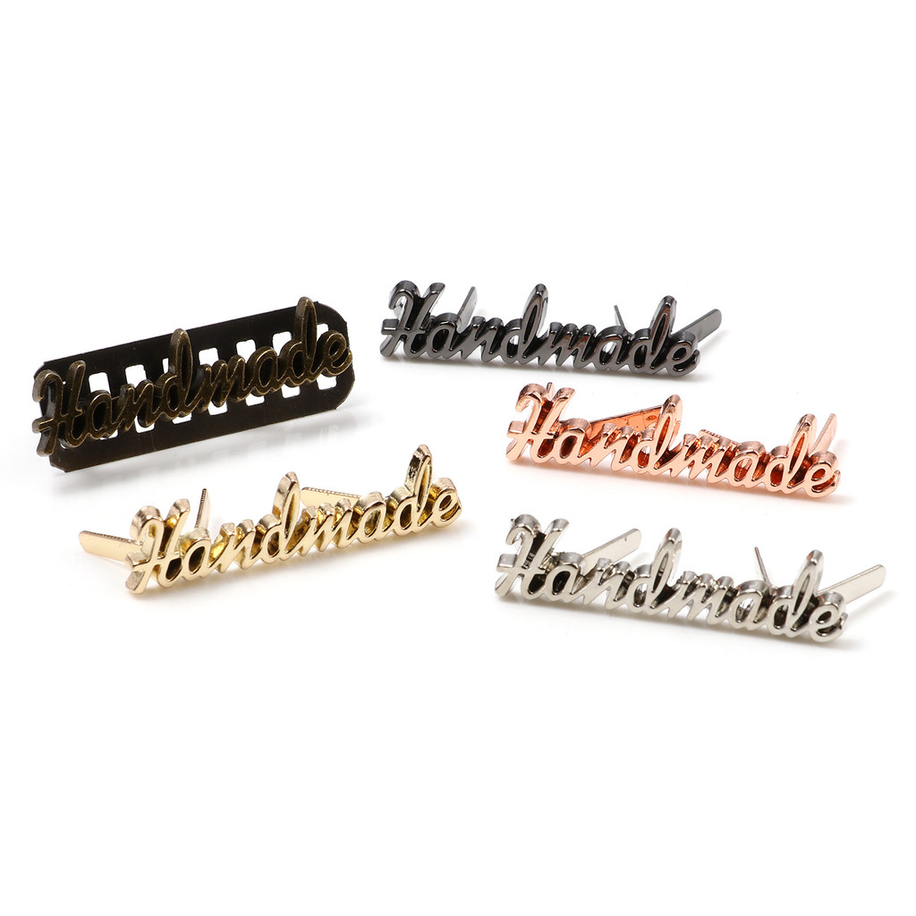 

5 Sets Handmade Metal Letter Labels Tag For Jeans Shoes Bags DIY Craft Sewing Decoration Labels Tags Accessories Hand Made Label