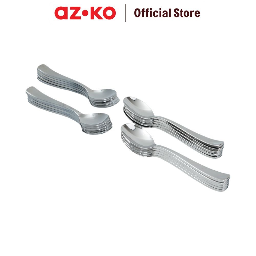 AZKO Kris Set 20 Pcs Sendok Teh Sekali Pakai - Silver tea spoon food grade sendok pengaduk minuman p