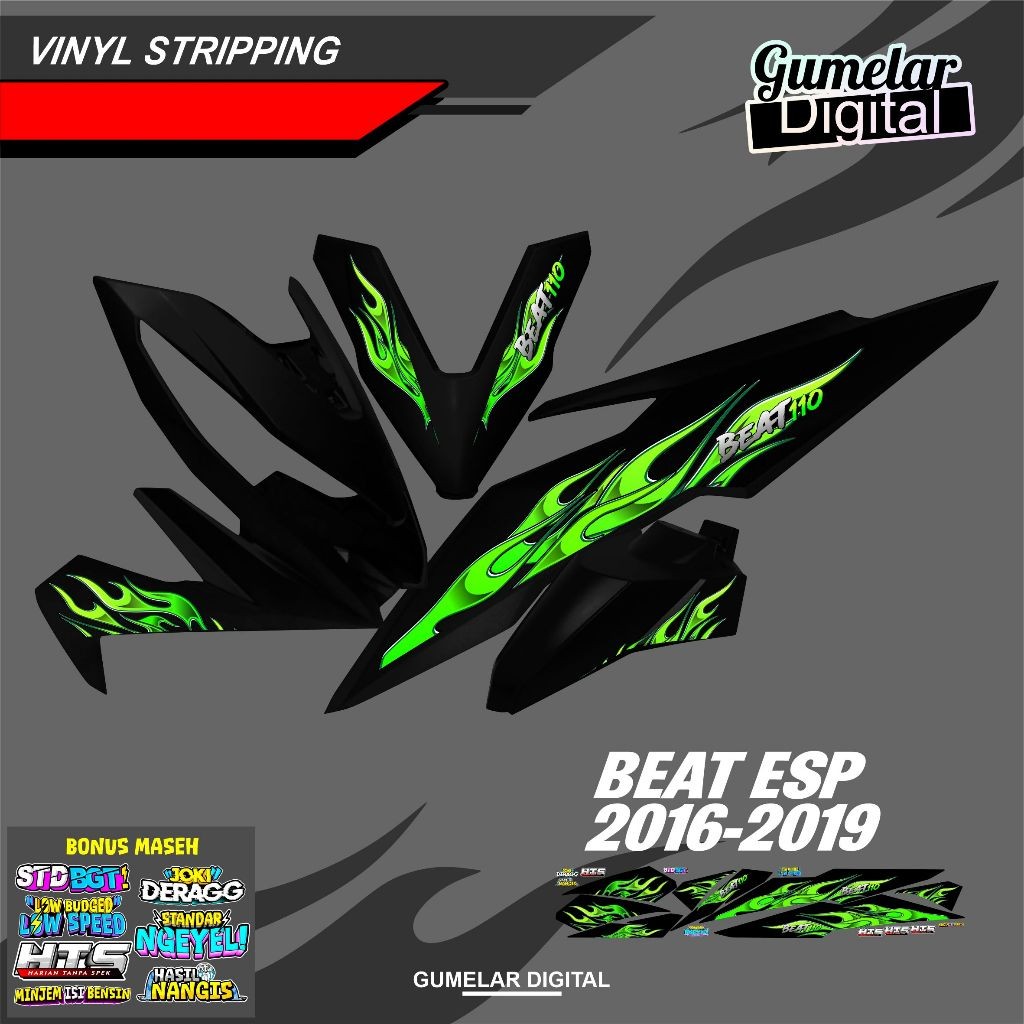 STRIPPING SIMPEL HONDA BEAT ESP BEAT STREET API LIVERY SS R TERBARU