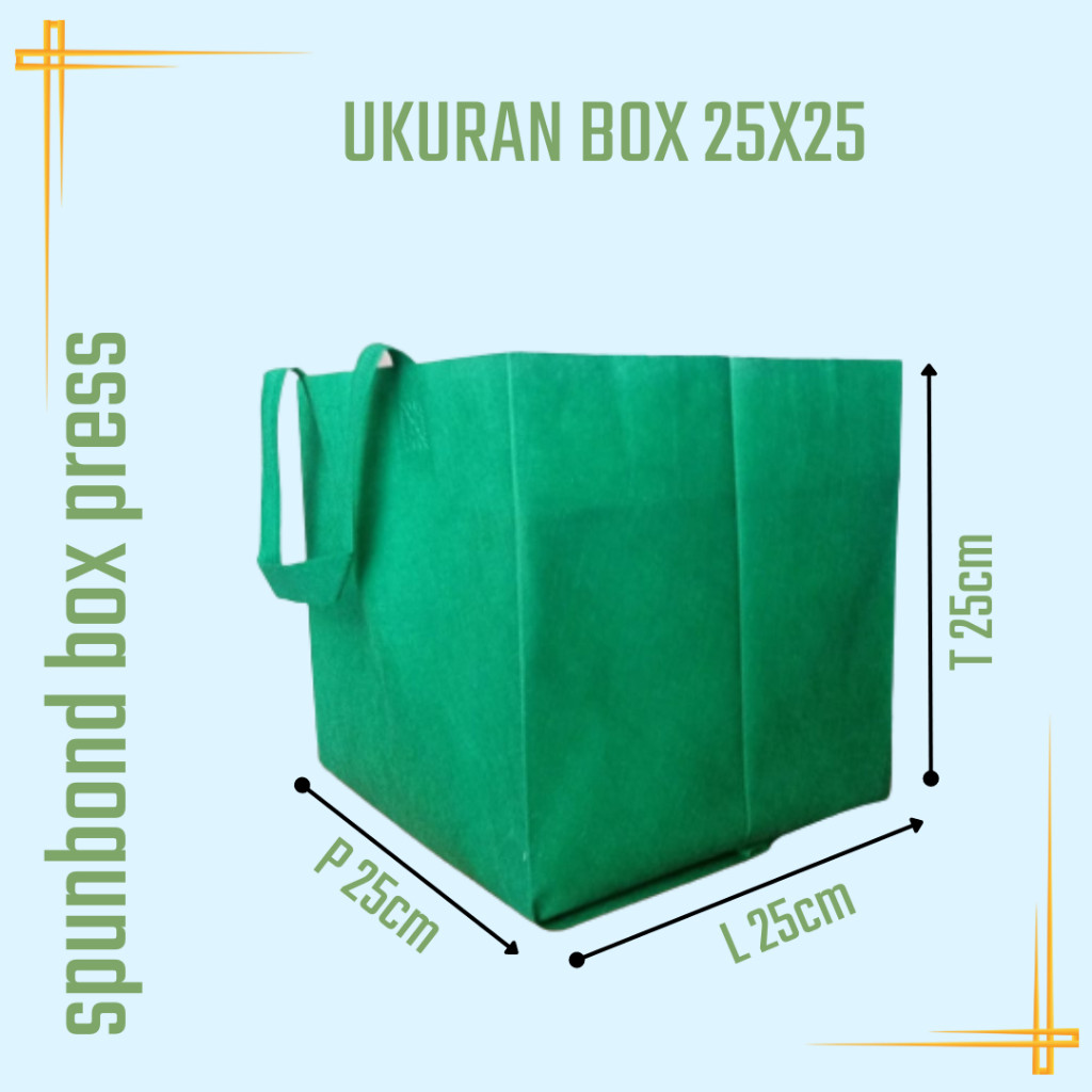 

Goodie bag spunbond box 25x25x26 cm tas kain kotak kue nasi kotak belanja tas souvenir ultah tote bag