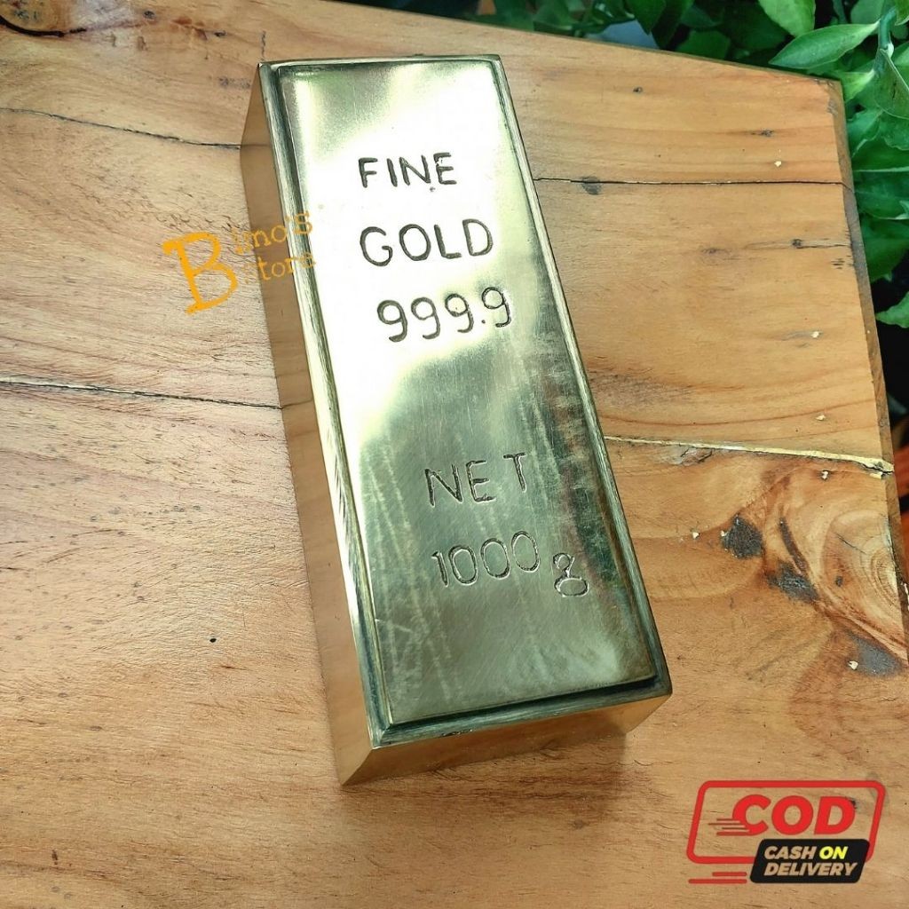 Replika Emas Batangan 1000 gram 1kg Replika Logam Mulia Diecast Emas Miniatur Emas Bahan Kuningan