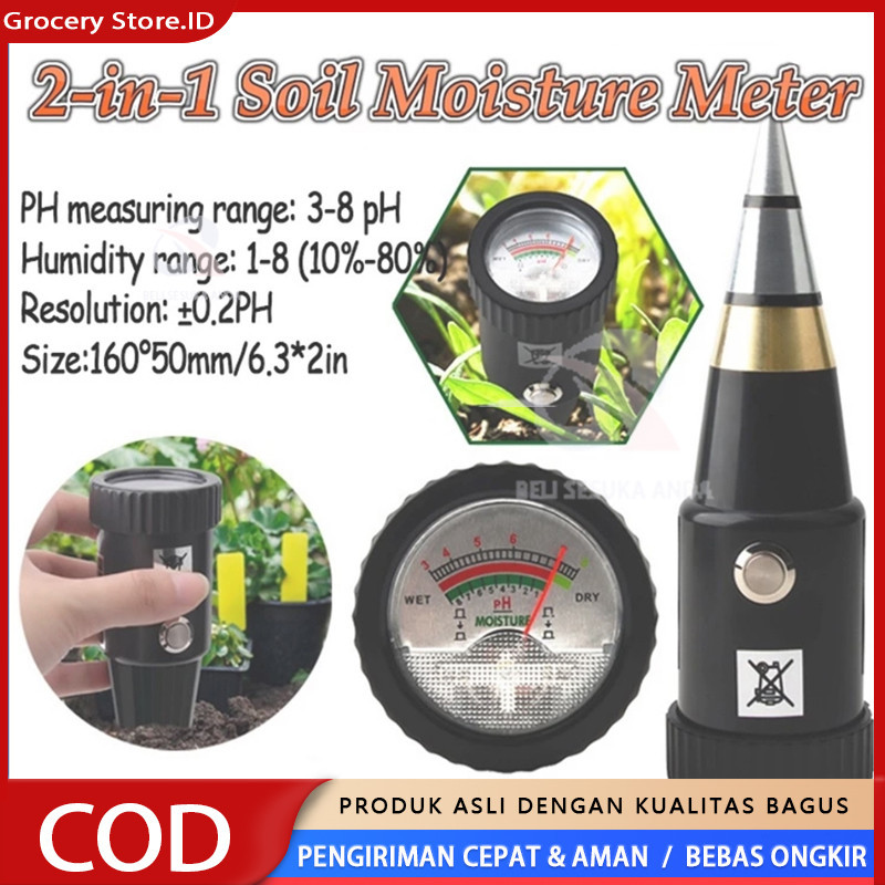 

Alat Penggukur Tanah 2 in 1 Pen Type PH Meter Soil Analyzer Tester Meter Alat Ukur PH Tanah Detektor Kelembaban Uji PH