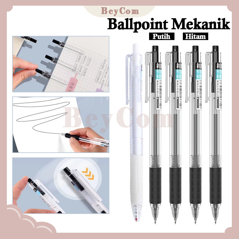 

Pena Gel Simple/Ballpoint Mekanik/Pulpen Gel Mekanik Polos/Putih/Hitam 0.5MM Pena Estetika Mekanik