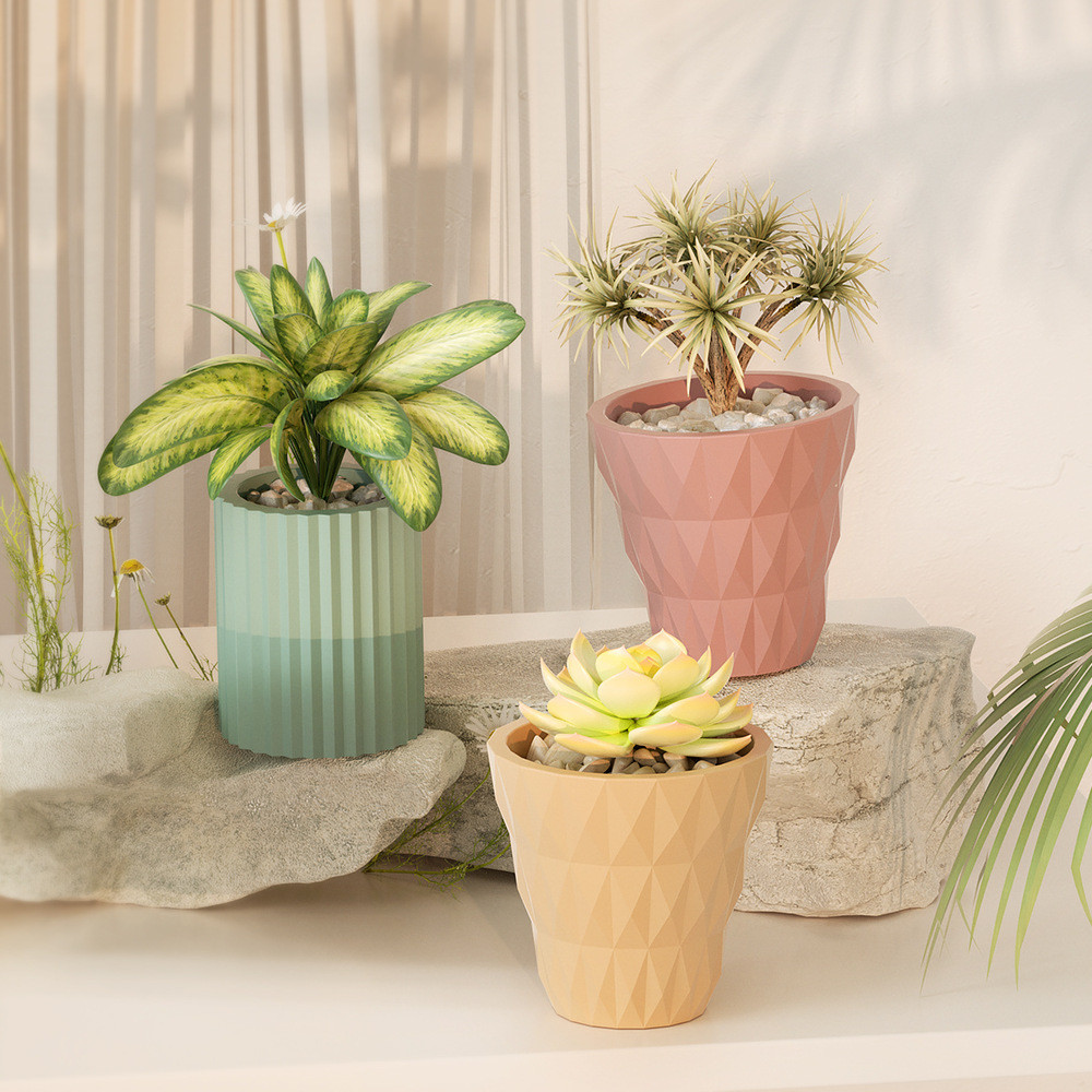

Striped Storage Jar Silicone Mold Nordic Simple Design Cement Clay Making Candle Jar Mold Succulent Flower Pot Gypsum Resin Mold