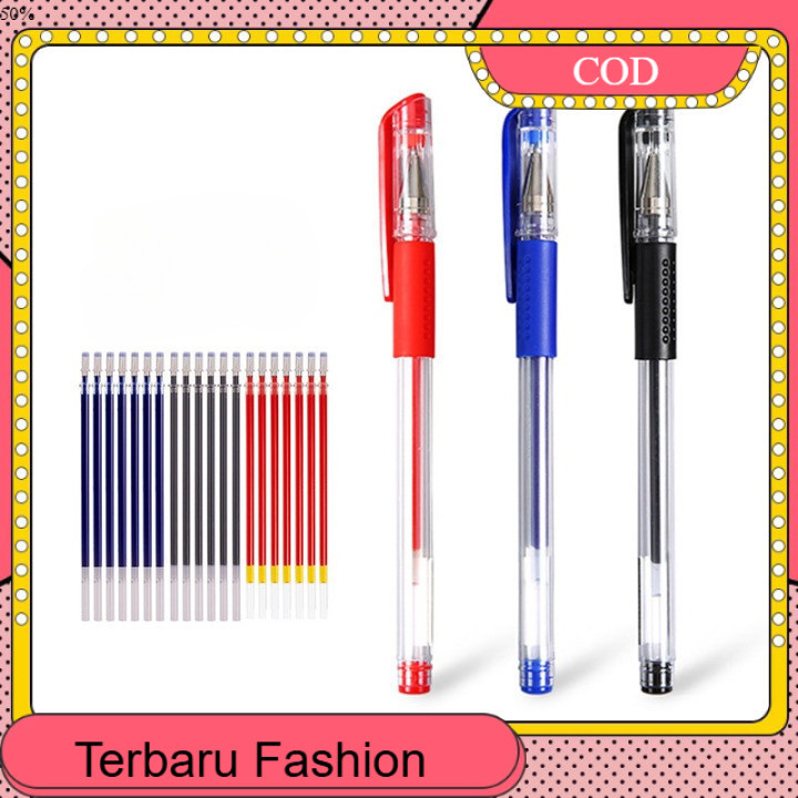 

Pulpen Gel Ink Pen Bullet Tip 0.5mm Pena Alat Tulis Hitam Merah Biru Termurah