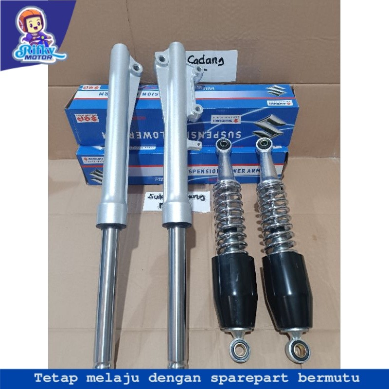 Paket As Shock Tabung Depan+Shockbreaker Belakang Suzuki Shogun 110 R Shogun 125 R Shogun Kebo (1 Se