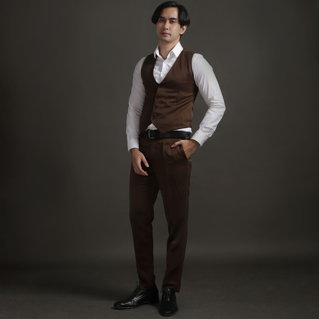 Terlaris Vest / Rompi Formal Pria - Coklat - Goldy Outfit