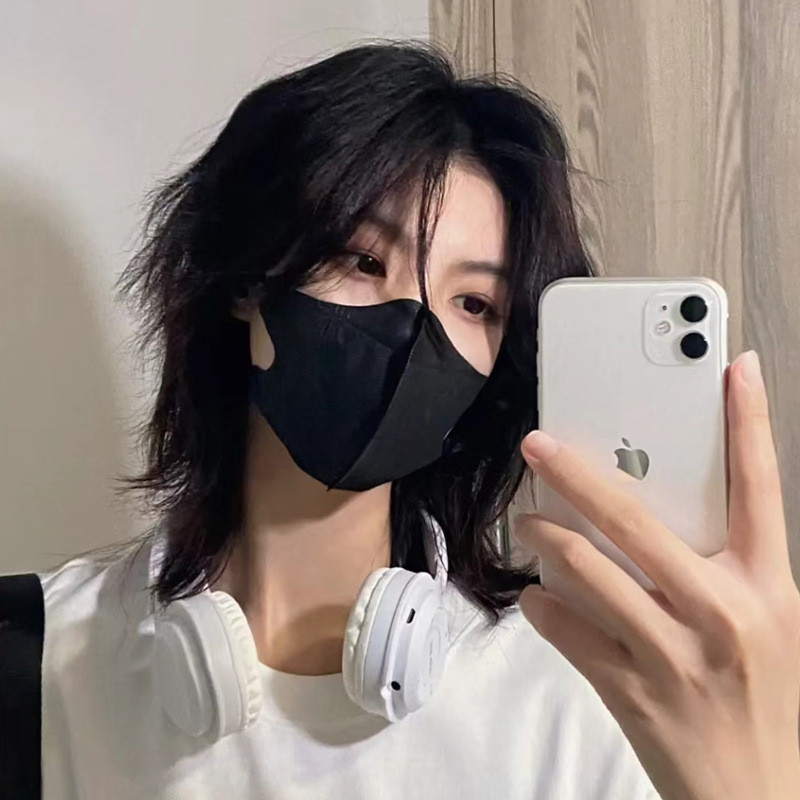 Bole Wig Ekor Serigala Pria, Rambut Panjang Hitam Coklat Kepala Prajurit Jepang Anak Laki-laki Musim