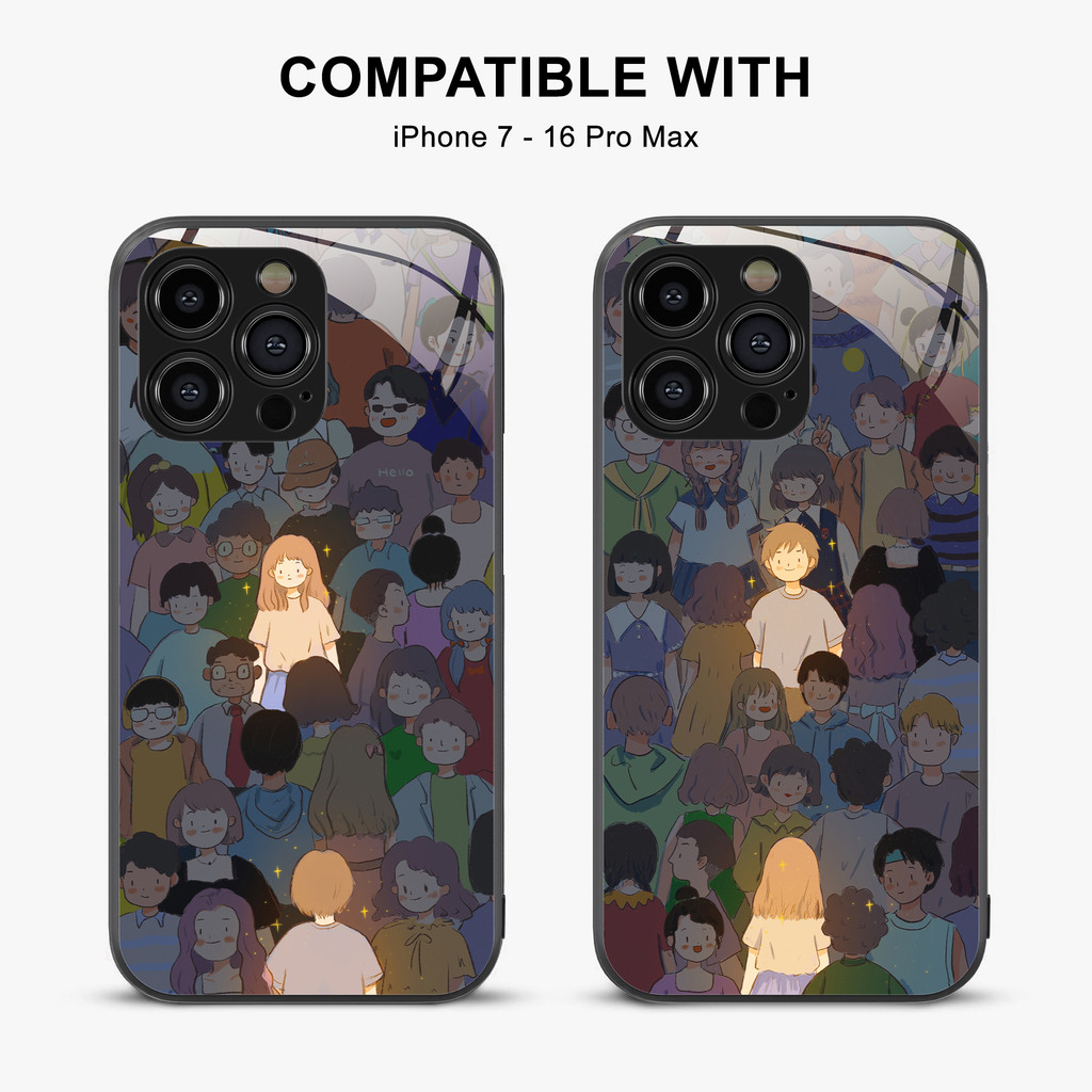 Casing Handphone untuk iPhone 16 15 14 13 12 mini 11 Pro Max Xr Xs Se 8 7 Plus 6 6s Case Couple Kart