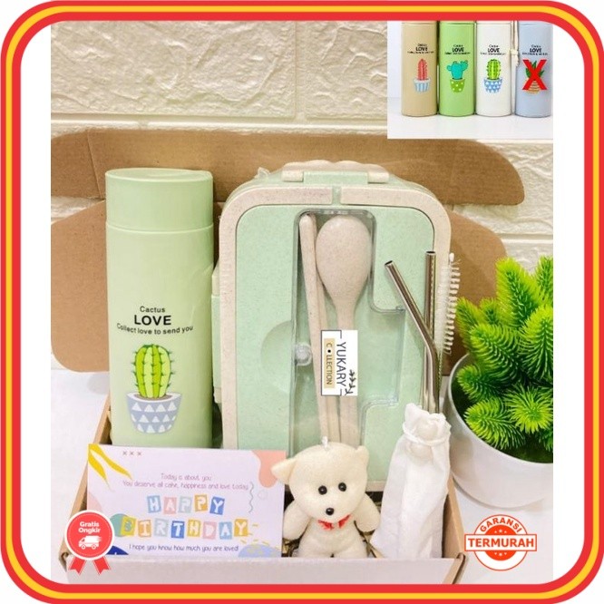 

Kado Valentine Romantis Unik Lucu Kreatif Besar / Hampers Lunch Box Set & Tumbler / Lunch Box Jerami / Hampers New Normal