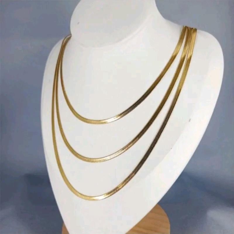 KALUNG TITANIUM EMMAS MUDEL BELUT GEPENG LEBAR 250MM PANJANG 50CM Pria