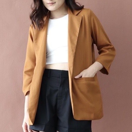 Busana Lebaran Muslim Wanita Dress Gamis Murah Modern / Alexa Blazer Longsleeve / KOKO Blazer Wanita