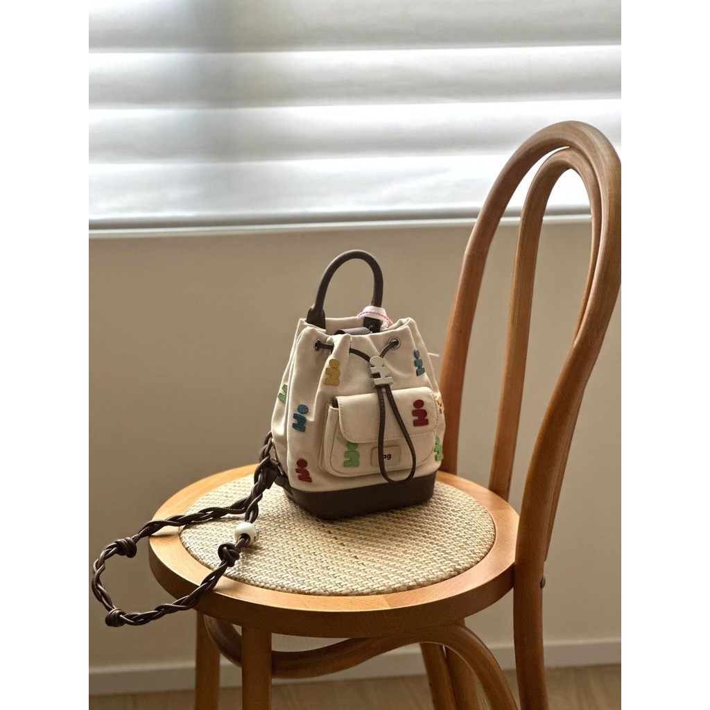 [ COD ] Aroana BagTage.Ransel pelukis mini, tali bahu anyaman mutiara buatan tangan, tas serut perja